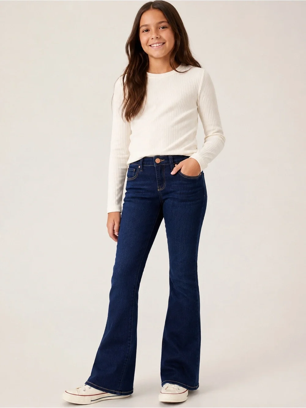 GapKids 1969 Girls Size 12 Bootcut Jeans Dark Wash Stretch Denim
